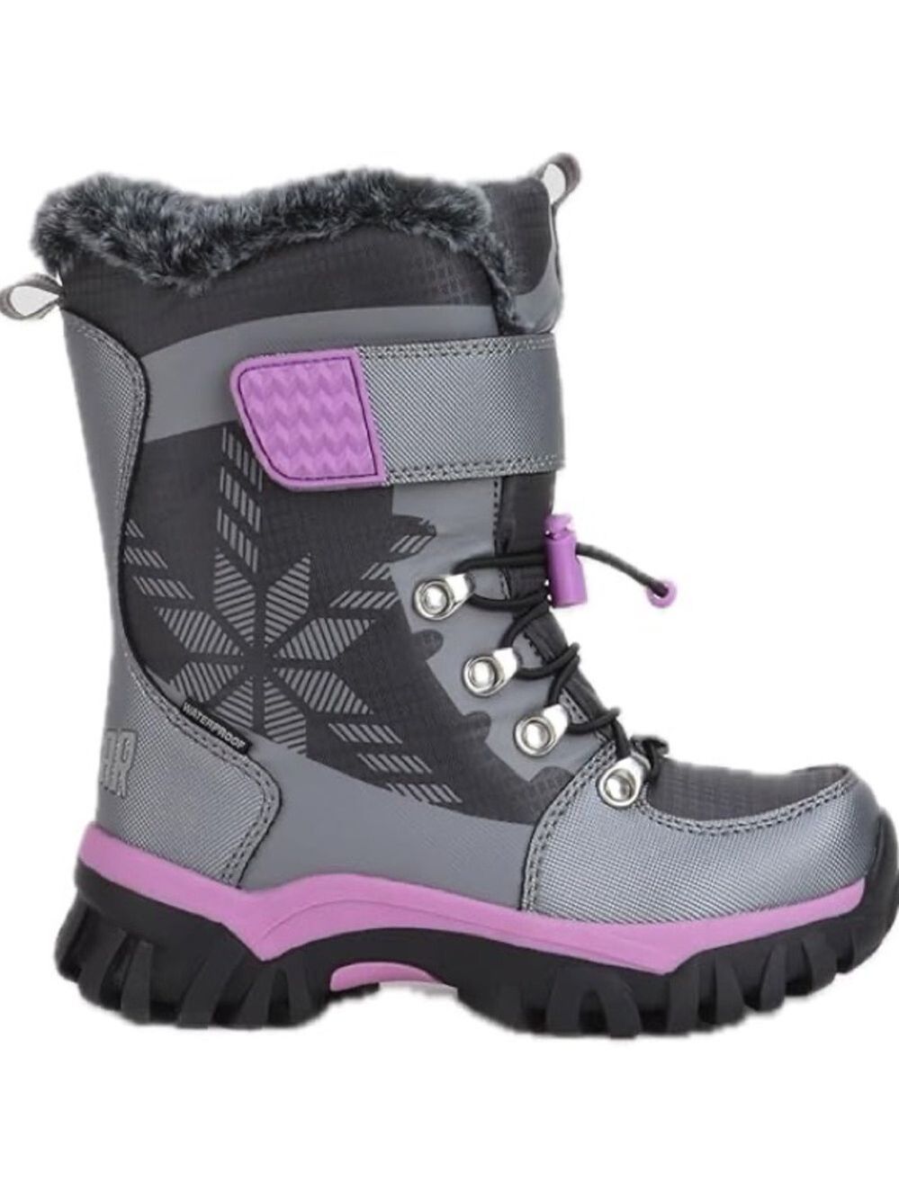 Cougar Gray and Pink Kids Winter Boots